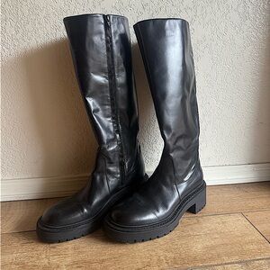 Black knee high Zara boots